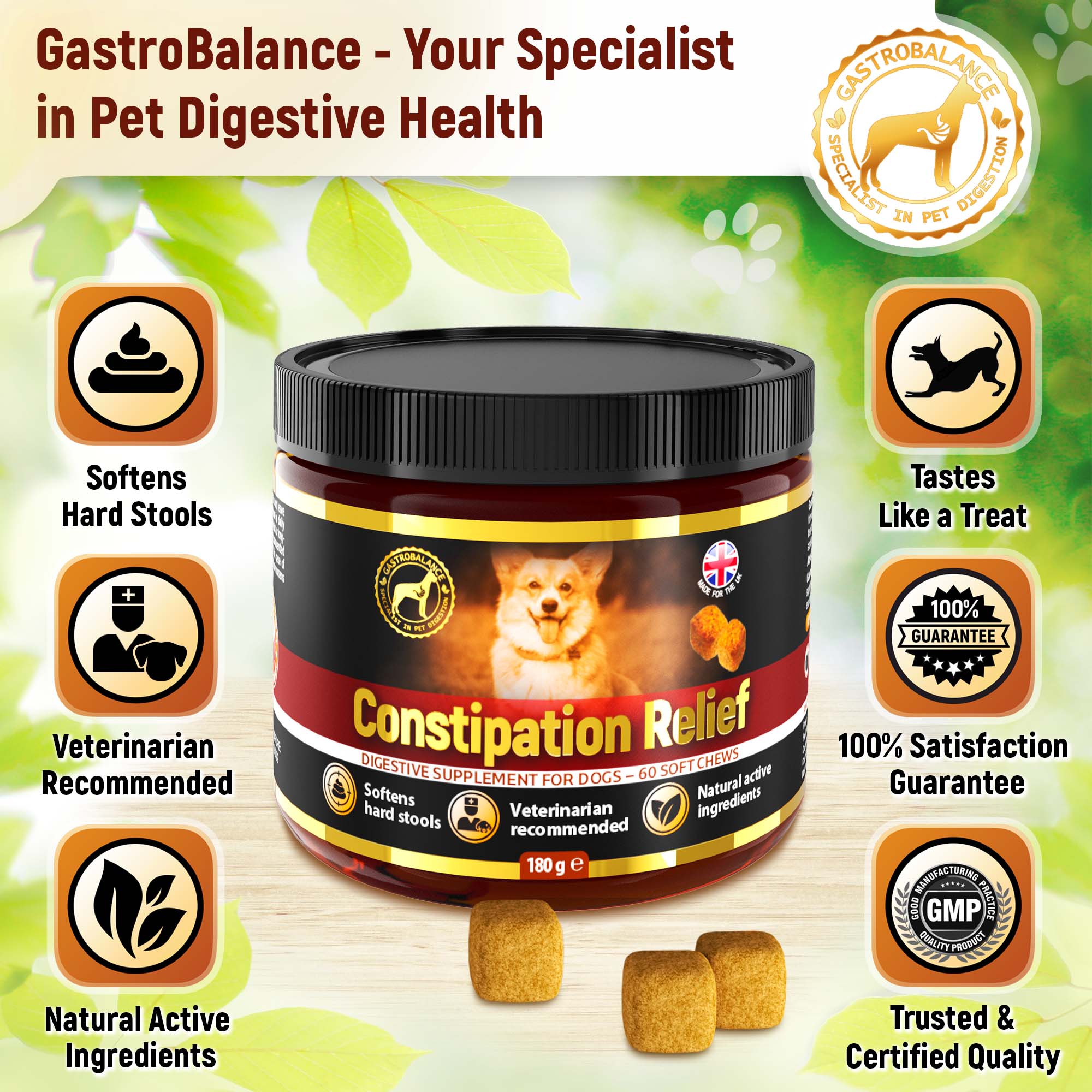 Vet dog constipation treatment - dog laxative constipation soft chews ...